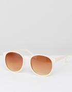 7x Round Sunglasses In Pale Pink - Pink