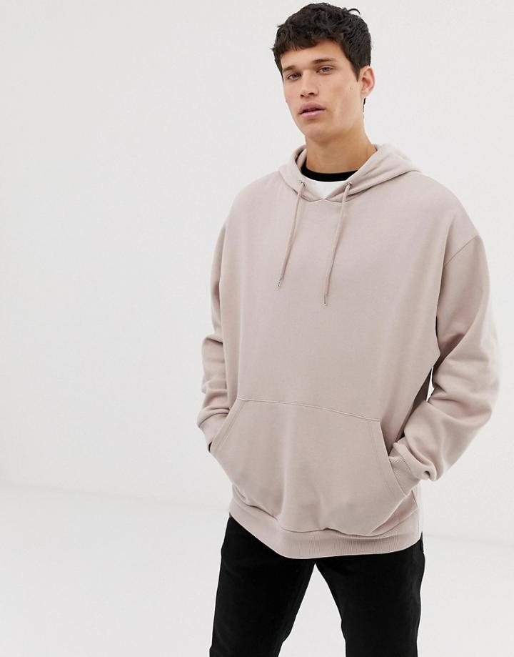 Asos Design Oversized Hoodie In Light Beige - Beige