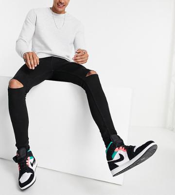 Don't Think Twice Tall Spray On Jeans In Black