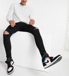 Don't Think Twice Tall Spray On Jeans In Black