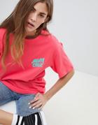 Santa Cruz Boyfriend T-shirt With Slasher Back Logo - Pink