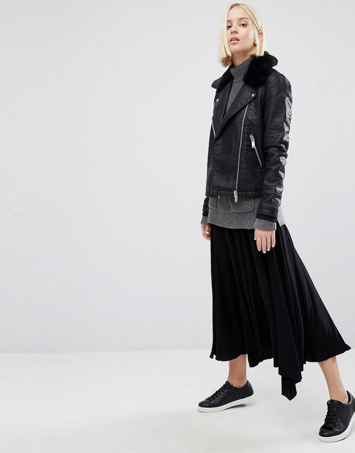 Warehouse Hanky Hem Skirt - Black