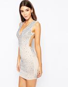 Wow Couture Allover Embellished Diamonte Dress