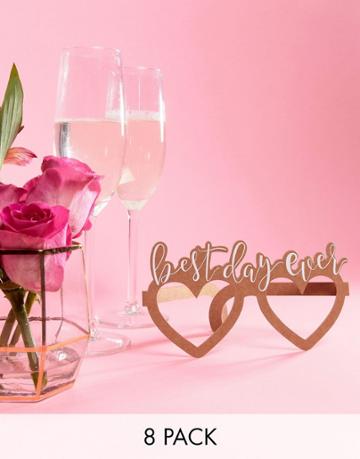Ginger Ray Best Day Ever Wedding Glasses 8-pack - Multi