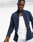 Abercombie & Fitch Slim Shirt In Navy