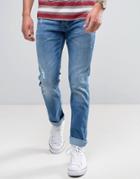 Wrangler Slim Fit Jeans In Light Glory - Blue