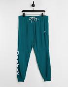 Reebok Training Essentials Linear Logo Sweatpants In Turquoise-green