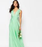 Fame And Partners Valencia Satin Maxi Dress - Green