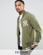 Majestic Yankees Fleece Letterman Jacket Exclusive To Asos - Green