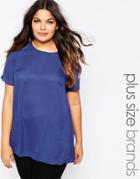 Lovedrobe Plus Top With Side Pleats - Navy