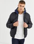Native Youth Sherpa Lined Puffer Jacket-navy