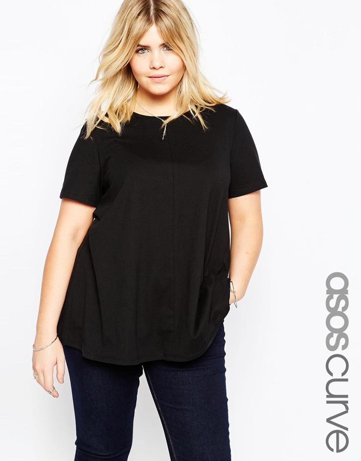 Asos Curve Swing T-shirt - Black