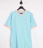 Puma Downtown Ringer T-shirt In Turquoise - Exclusive To Asos-blues