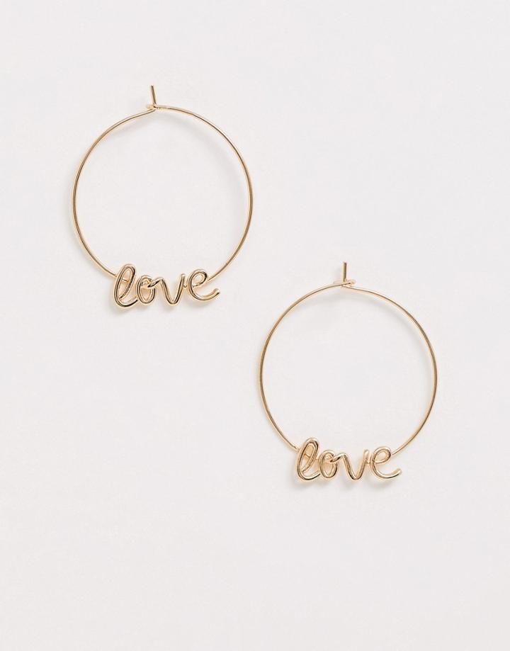 Nylon Gold Love Hoop Earrings