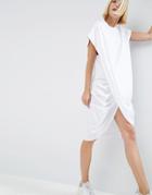 Asos White Cross Wrap Midi Dress - White