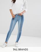 New Look Tall Two Tone Seam Skinny Jeans - Blue