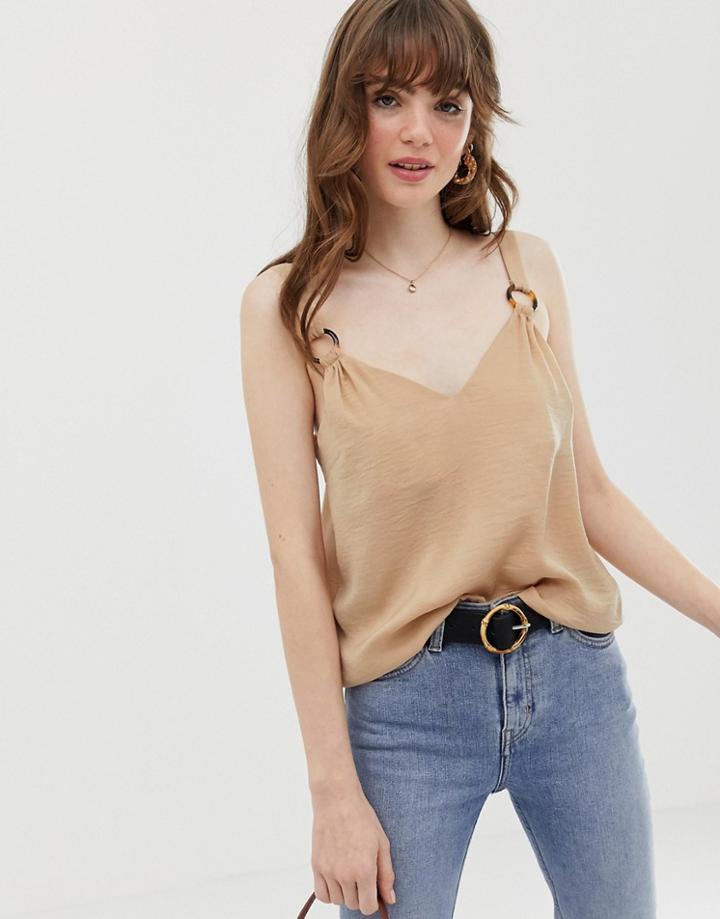 Asos Design Cami With Ring Detail - Pink