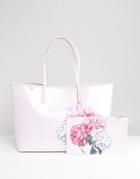 Ted Baker Large Canvas Shopper In Palace Gardens - Multi