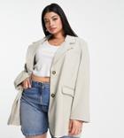 Vero Moda Curve Oversized Blazer In Cream-white