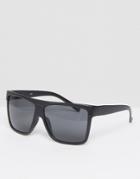 Quay Flatbrow Sunglasses In Matte Black - Black