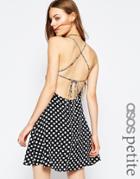 Asos Petite Mix Print Tie Back Dress - Multi