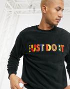 Nike Reissue Just Do It Crewneck Sweatshirt In Black