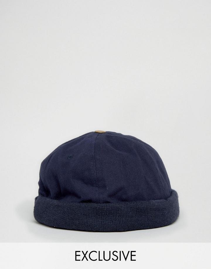 Reclaimed Vintage Docker Cap Navy - Navy