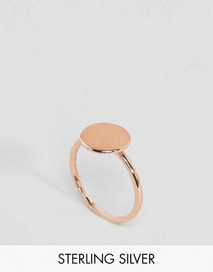 Lavish Alice Rose Gold Plated Scratched Ring - Rose Gold
