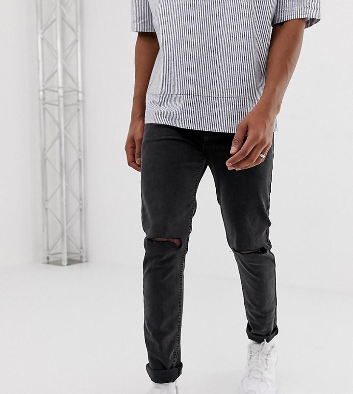 Collusion X001 Skinny Jeans In Washed Black With Rips