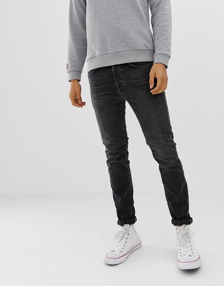 Selected Homme Skinny Fit Jeans In Black Wash - Black
