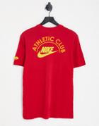 Nike Athletic Club Retro Logo T-shirt In Red