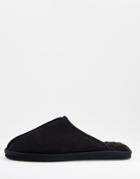 Jack & Jones Faux-suede Slippers In Black
