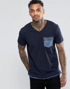 Diesel T-basicla T-shirt Denim Pocket & Trim - Navy