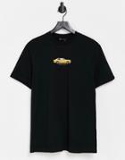 Asos Design T-shirt In Black With Car Print