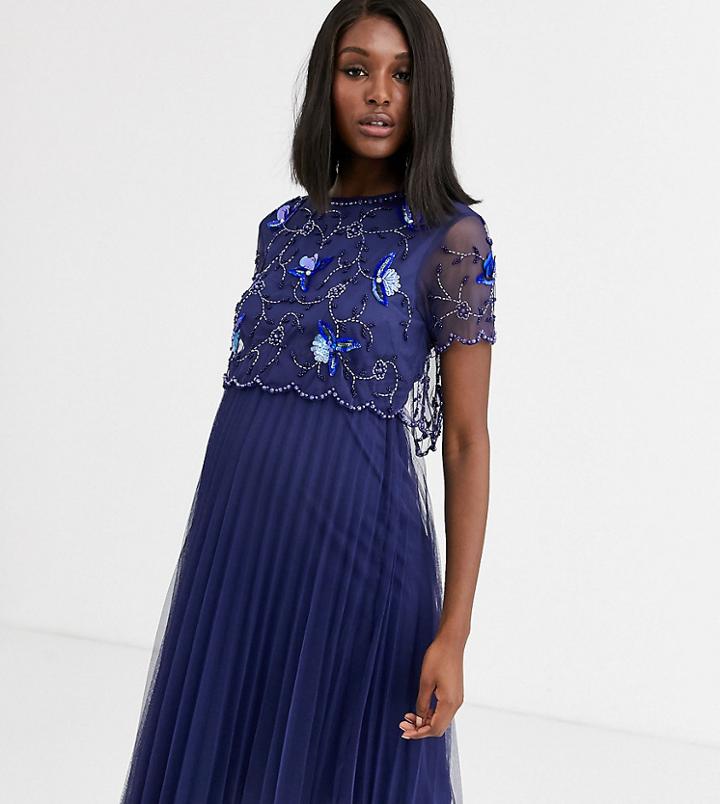 Asos Design Maternity Embellished Crop Top Midi Skater Dress