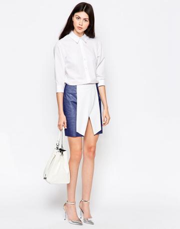By Zoe Skirt With Front Split - Jean Blanc