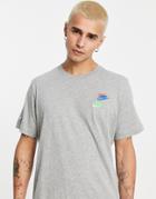 Nike Essentials+ Multi Logo T-shirt In Gray-grey