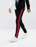 Sixth June Super Skinny Jeans In Black With Red Stripe - Black