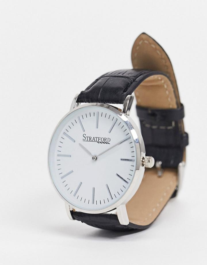 Stratford Slimline Watch In Black