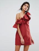 C/meo Collective Sweet Devotion One Shoulder Dress - Red