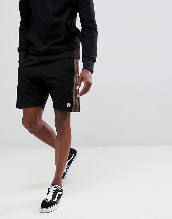 Le Breve Side Taped Shorts - Black