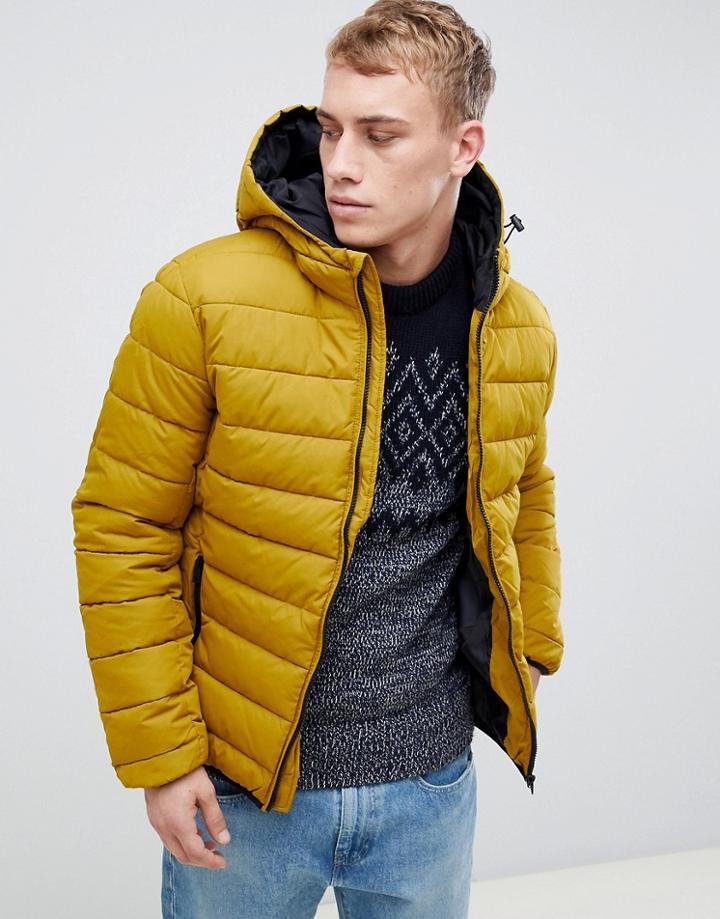 New Look Puffer Jacket In Mustard - Yellow