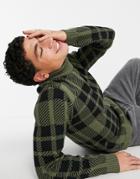 Bolongaro Trevor Adrial Plaid Roll Neck Sweater-black