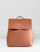 Claudia Canova Unlined Flapover Backpack - Tan