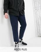 Asos Design Plus Classic Rigid Corduroy Jeans In Navy