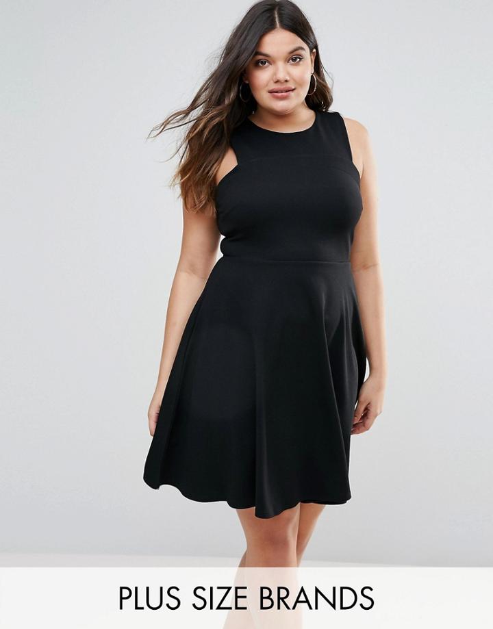 Pink Clove Skater Dress With Cut Out - Black
