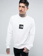 The North Face Fine Crew Sweat Light Square Logo In White - White