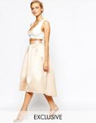 Closet Full Prom Midi Skirt In Sateen - Champange