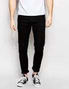 Jack & Jones Slim Fit Jeans With Biker Detail And Stretch - Black