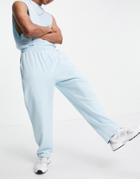 Asos Design Organic Oversized Sweatpants With Toggle Details In Blue-blues